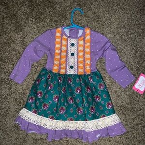 Ricrac and ruffles LS dress